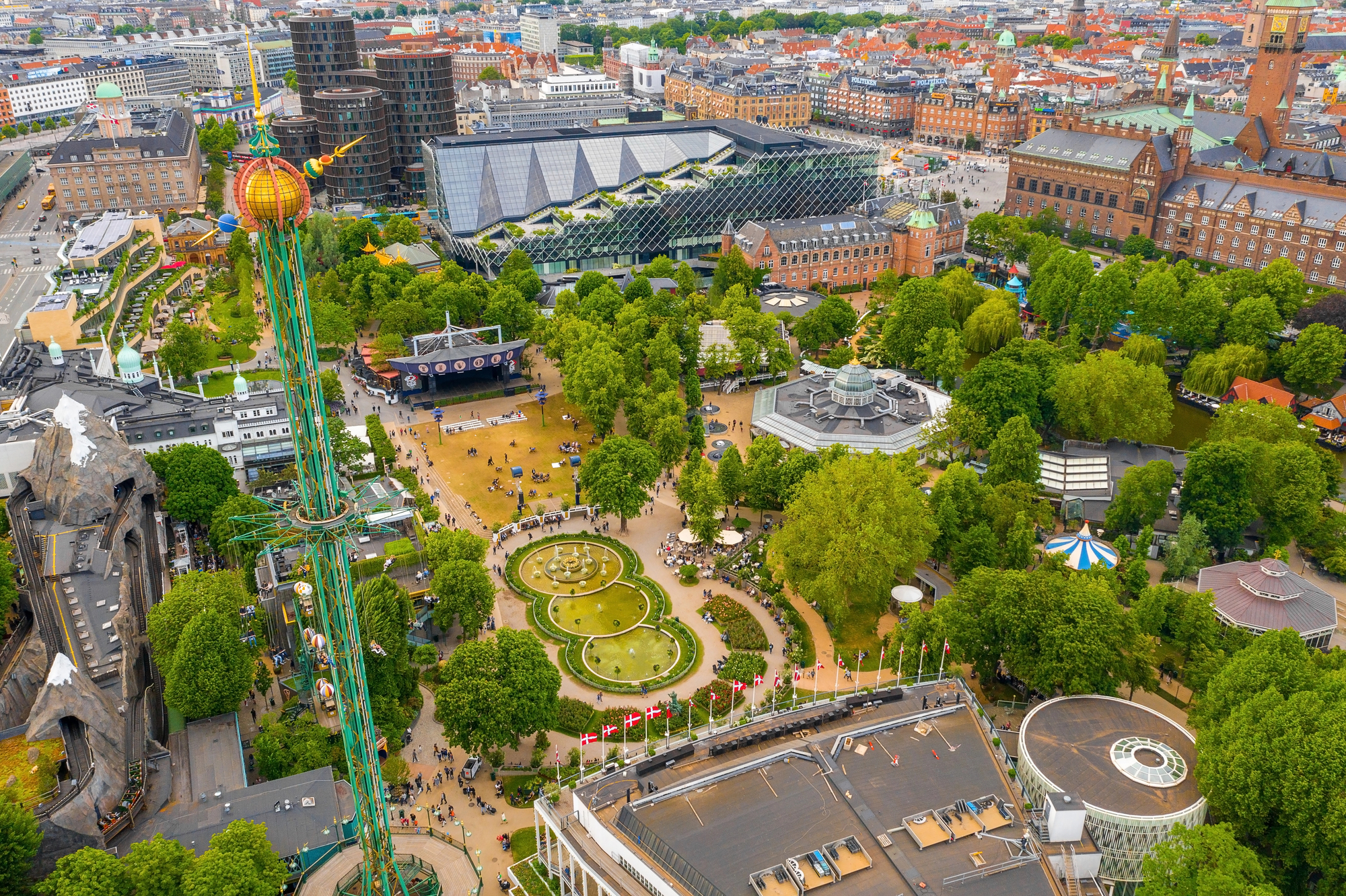 Theme Parks: The Best Options Around the World - Aerial View of Tivoli Gardens in Denmark