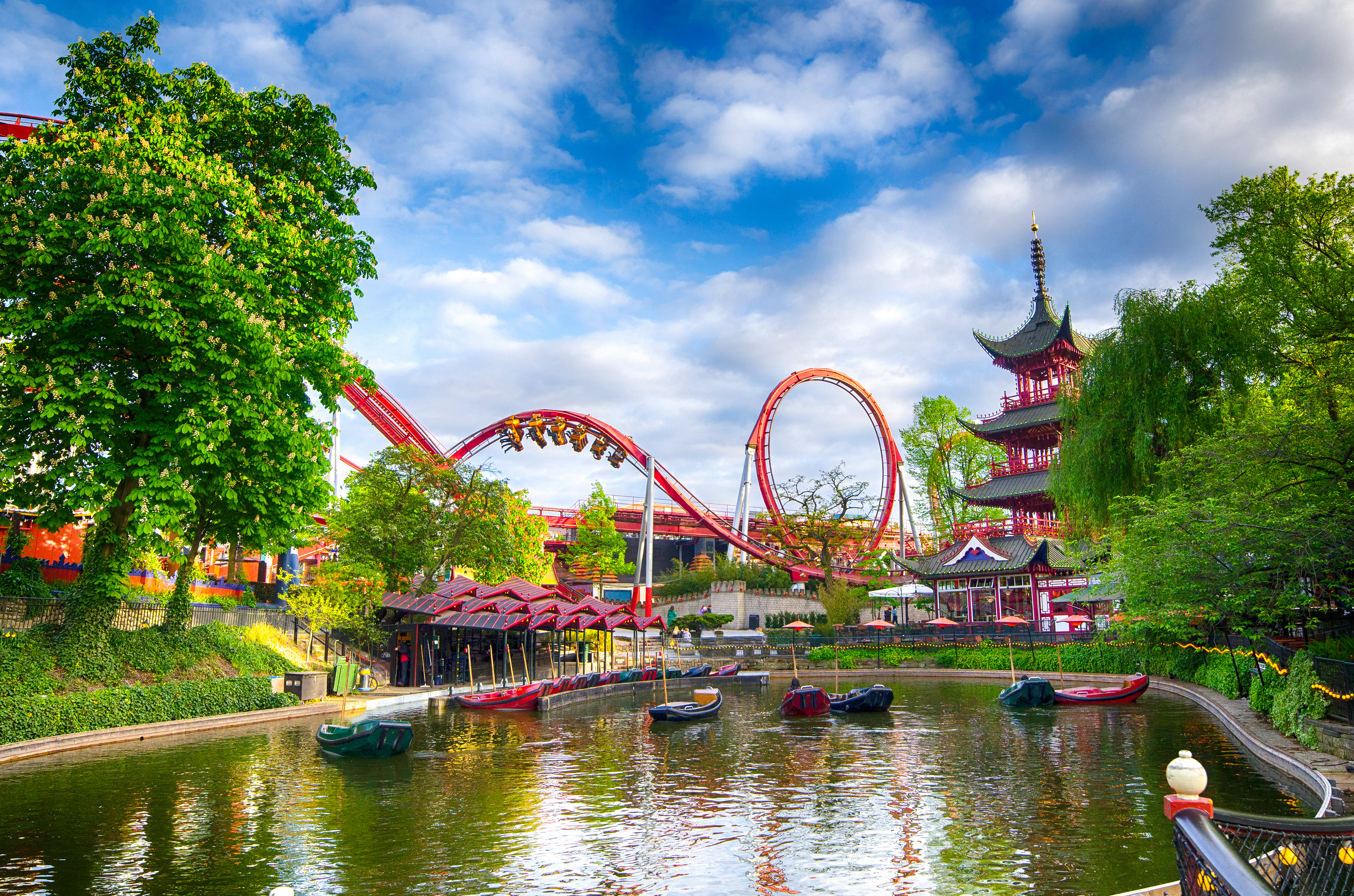 Tivoli Gardens in Denmark, one of the most interested theme parks in the world.