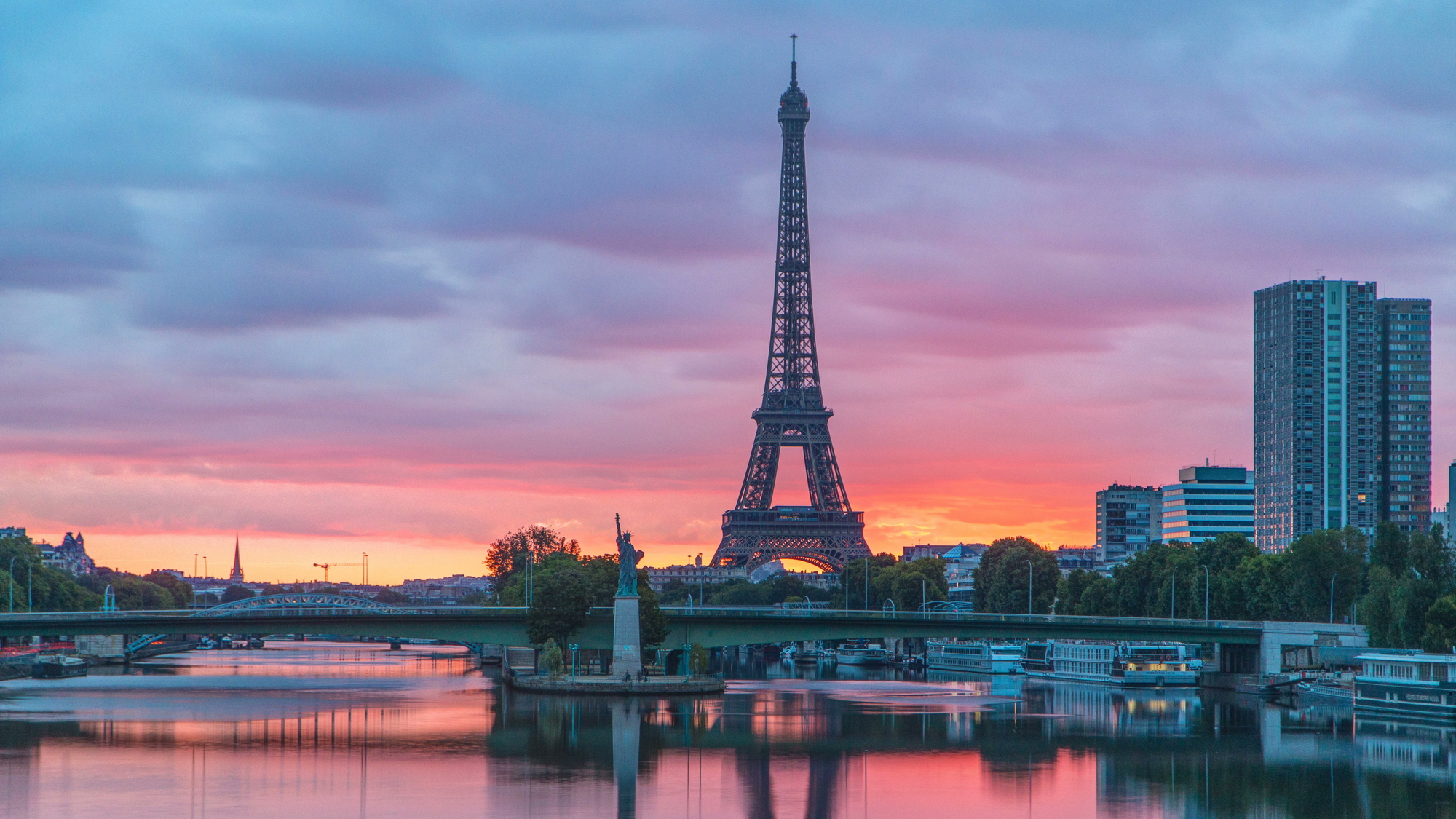 European River Cruise Lines: Which One is Best for Your Family Vacation? - View of the Eiffel Tower in Paris at sunrise during a European river cruise on the Seine