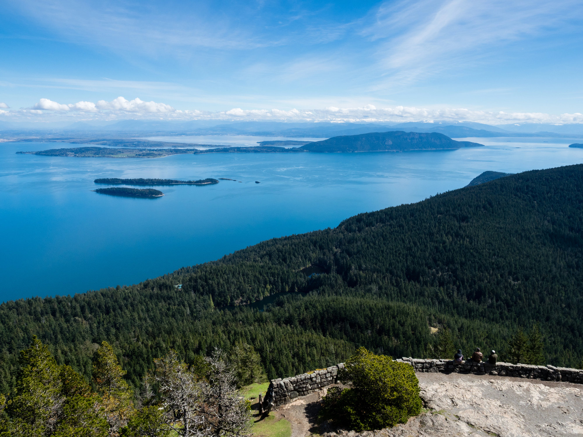 Scenic Views Over Rosario Strait from the Watchtower at the Top of Mount Constitution at Moran State Park Orcas Island