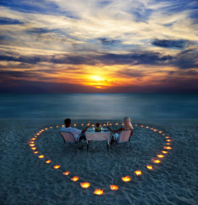 romantic dinner beach valentines day couple