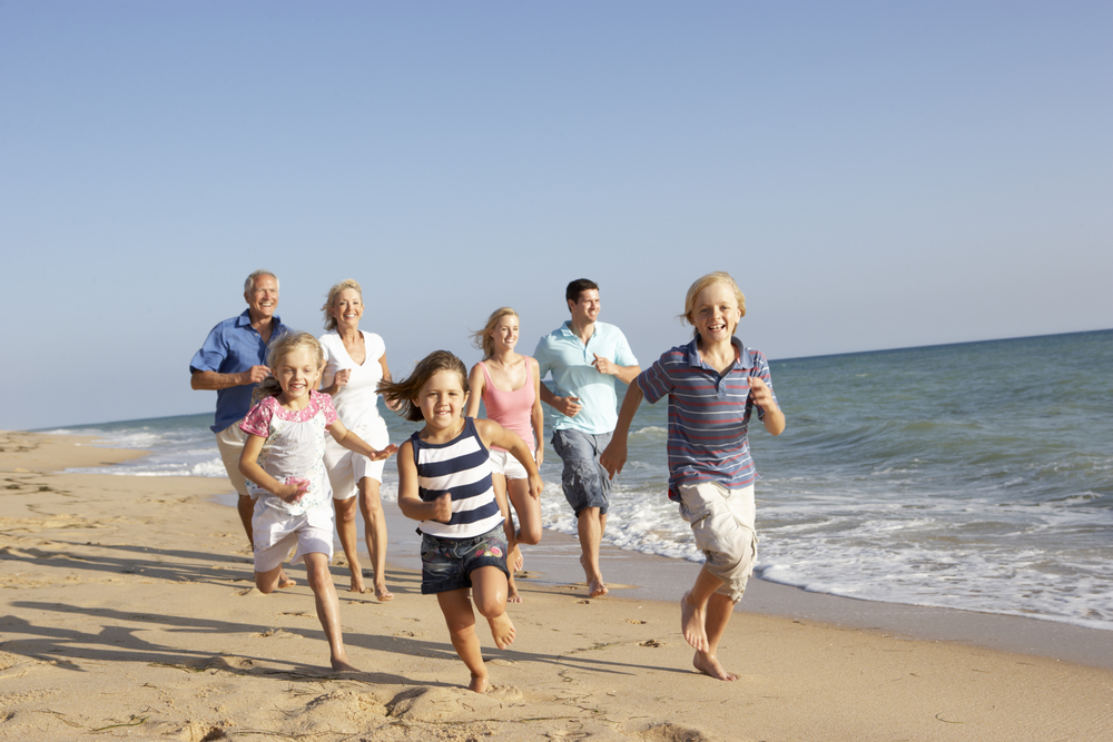 Multigenerational family vacation on summer break