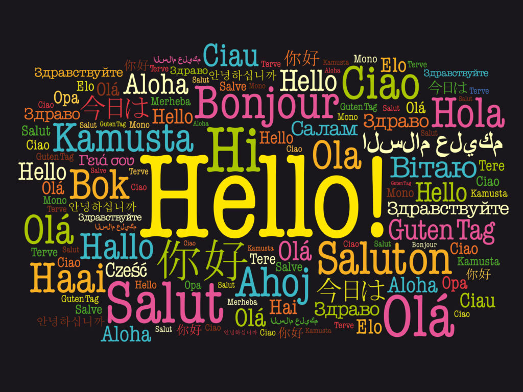 graphic with Hello written in different languages