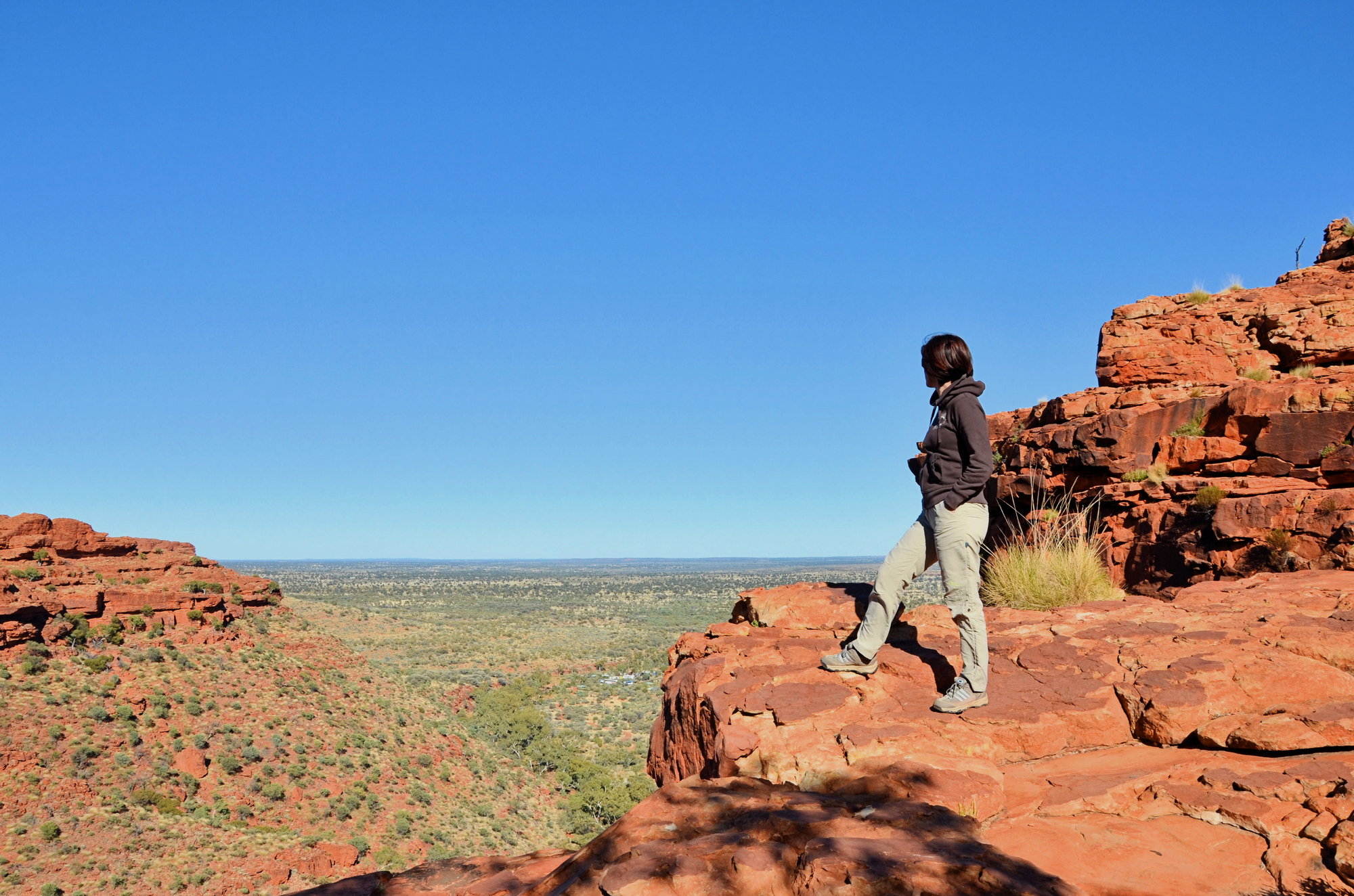 Luxury Guided Walks in Australia: The Outdoor Experiences Worth Every Step on Your Family Vacation - Solo Female Hiker at Kings Canyon Australia Outback Red Centre