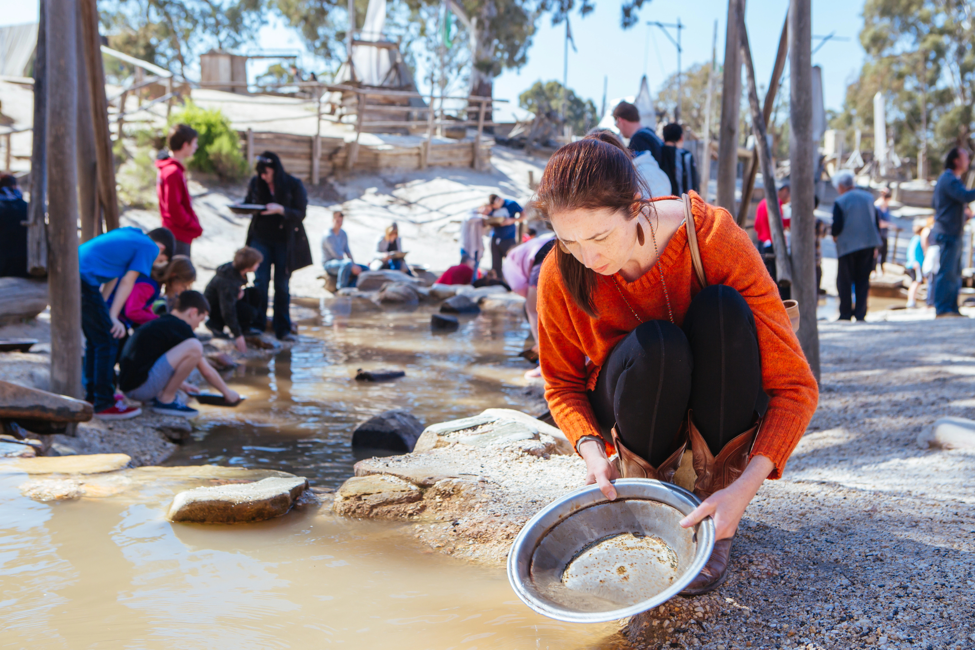 Panning for Gold in Sovereign Hill in Australia