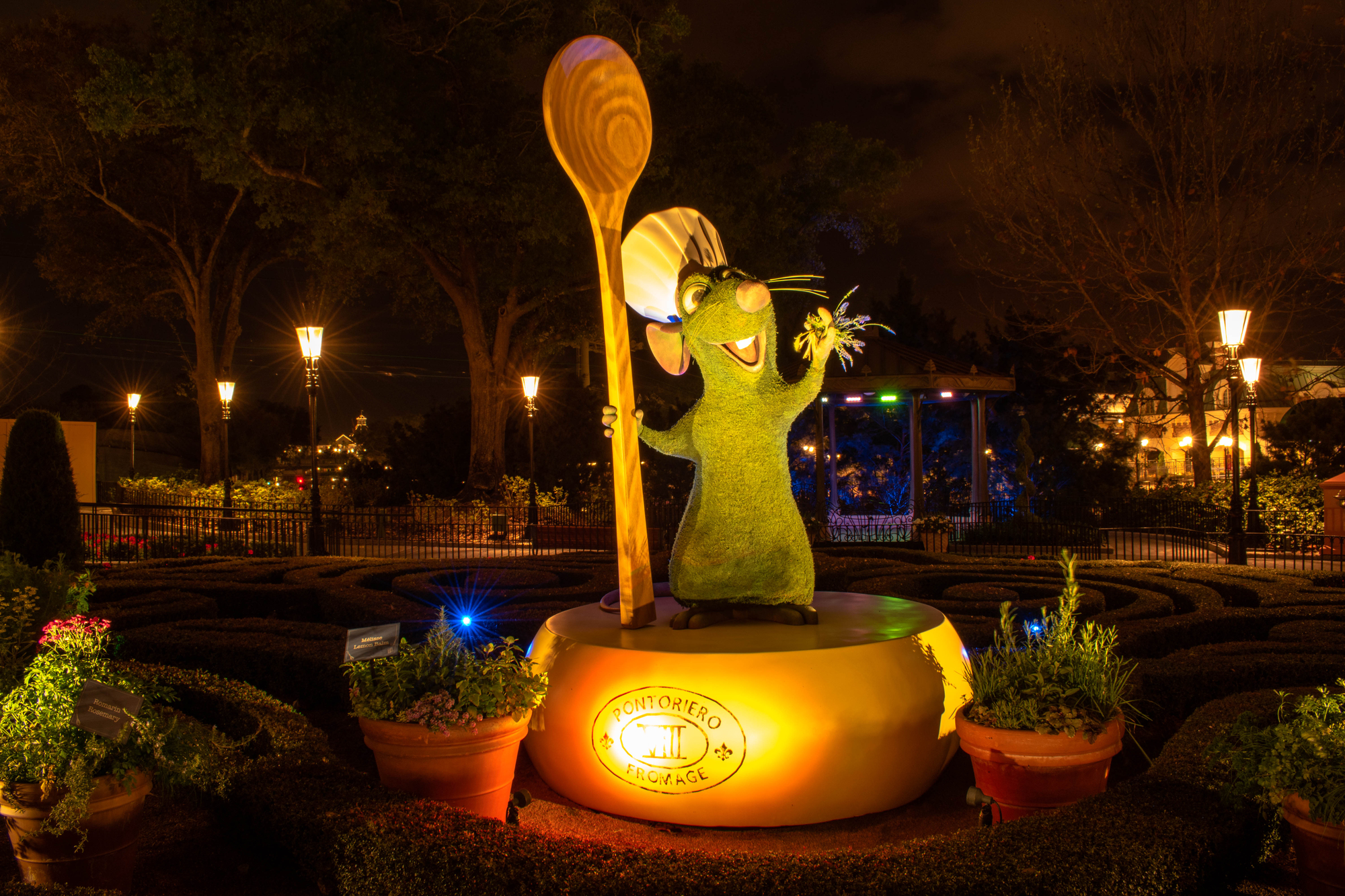 Amazing Attractions at Epcot for Your Next Family Vacation - Remy of Ratatouille Topiary Out France Pavilion at Epcot