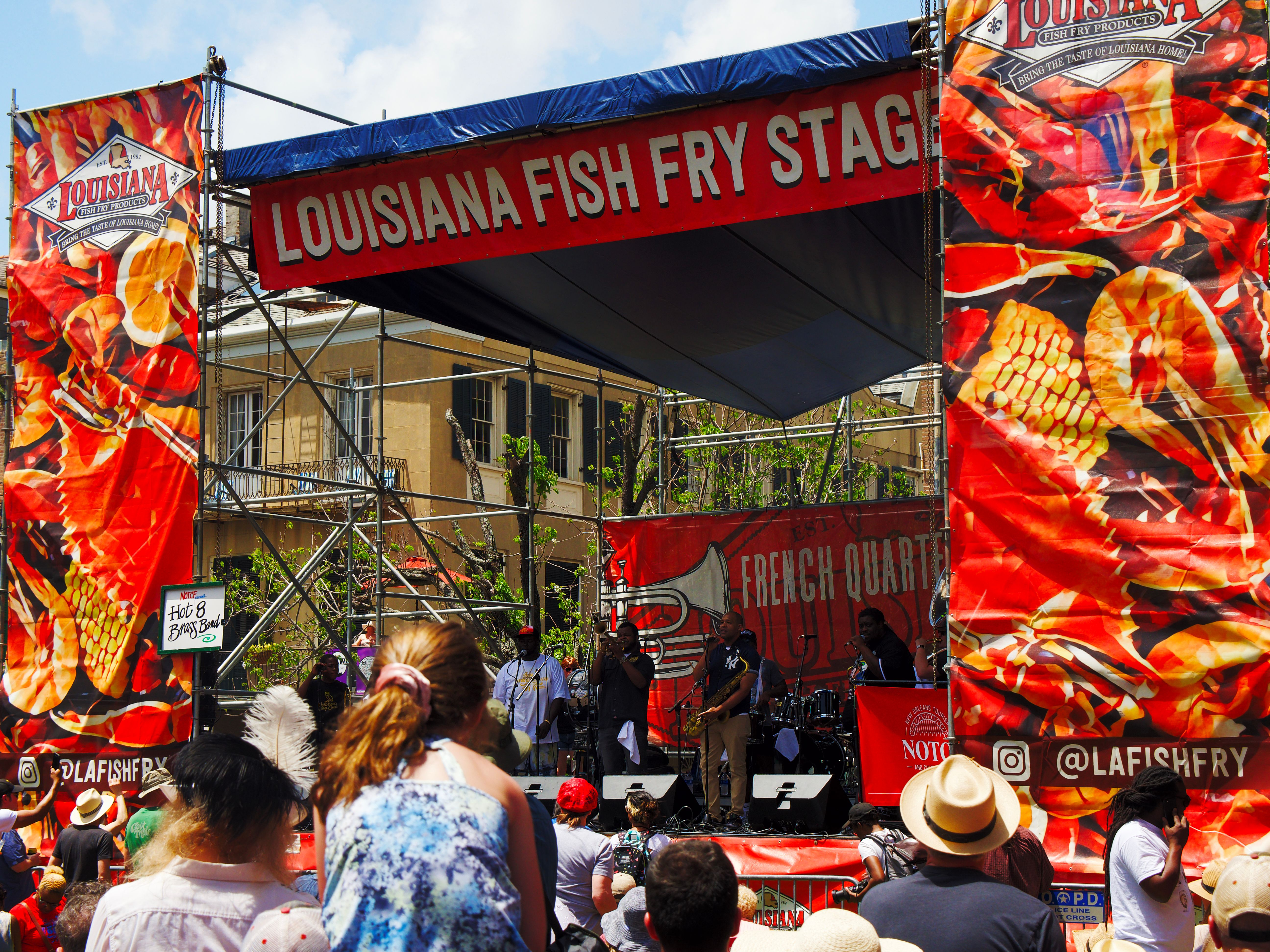 Festivals in New Orleans - Hot 8 Bass Band During the French Quarter Festival