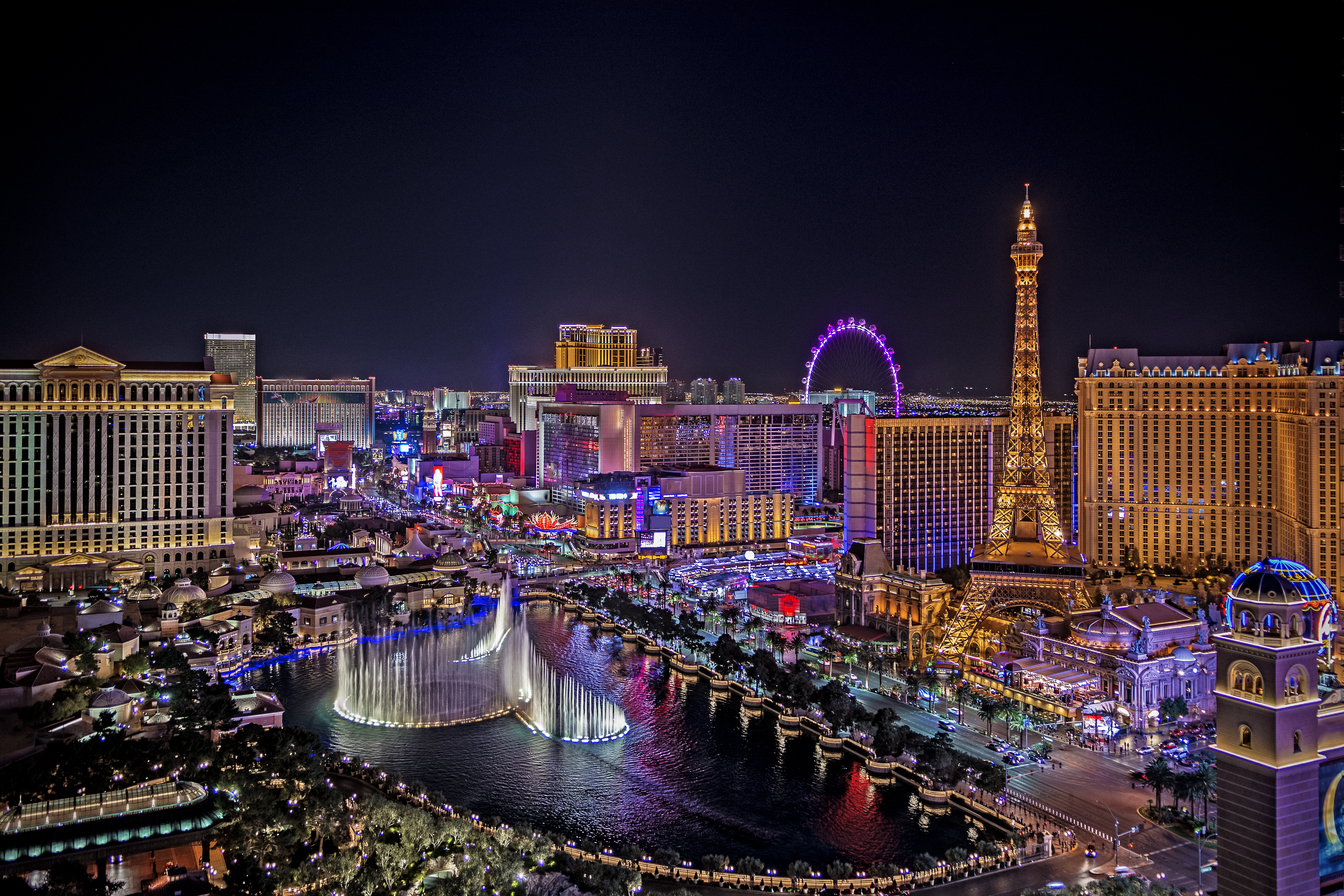 Best Things to Do in Las Vegas - Aerial View of Las Vegas Strip at Night