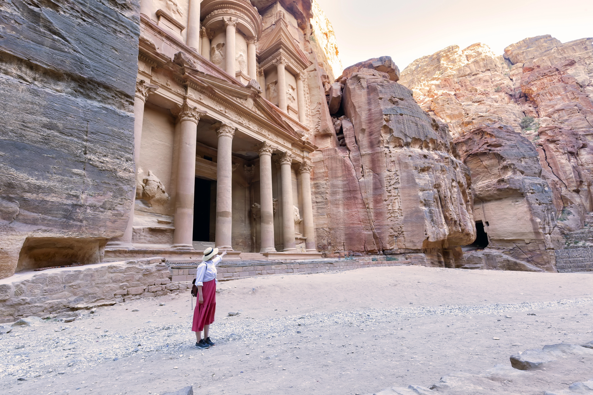 Best Historical Destinations for Solo Women Travelers - Solo Female Traveler at the Treasury in Petra, Jordan