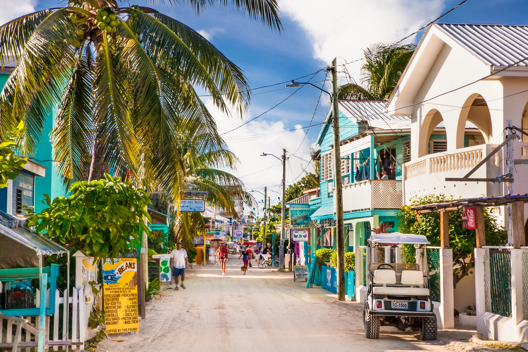 Playa Asuncion Street in Caye Caulker in Belize