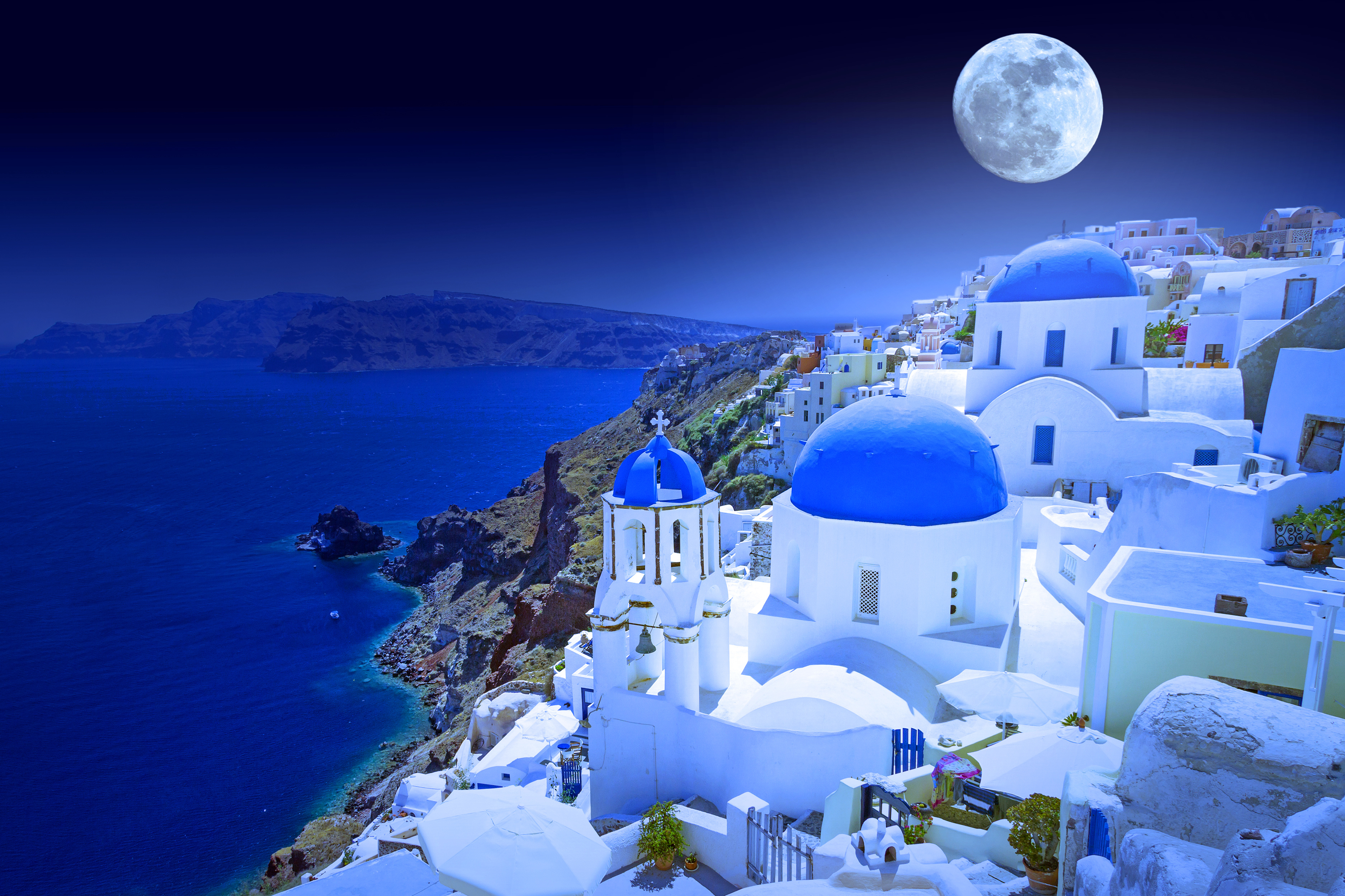 Santorini, Greece at night
