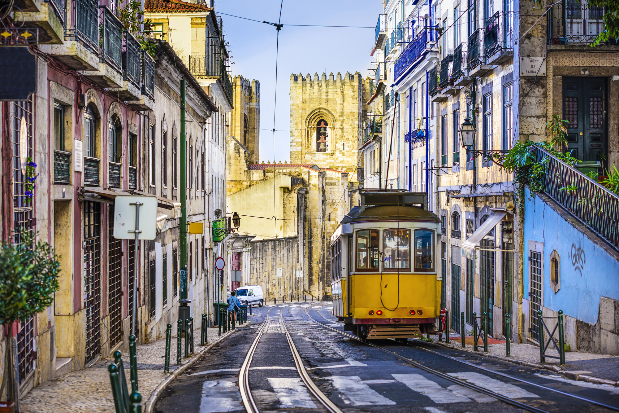 Tram in Lisbon Portugal