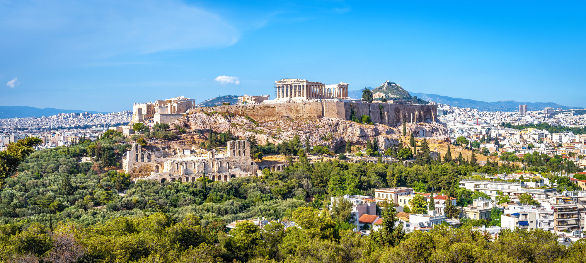 Acropolis Hill in Athens Greece