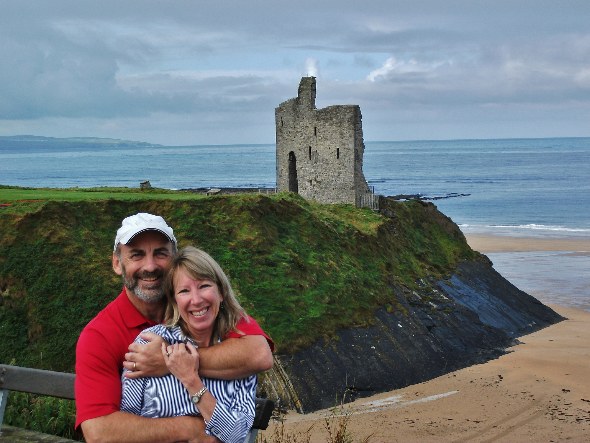 Empty Nesters in Front of Castle Ruins