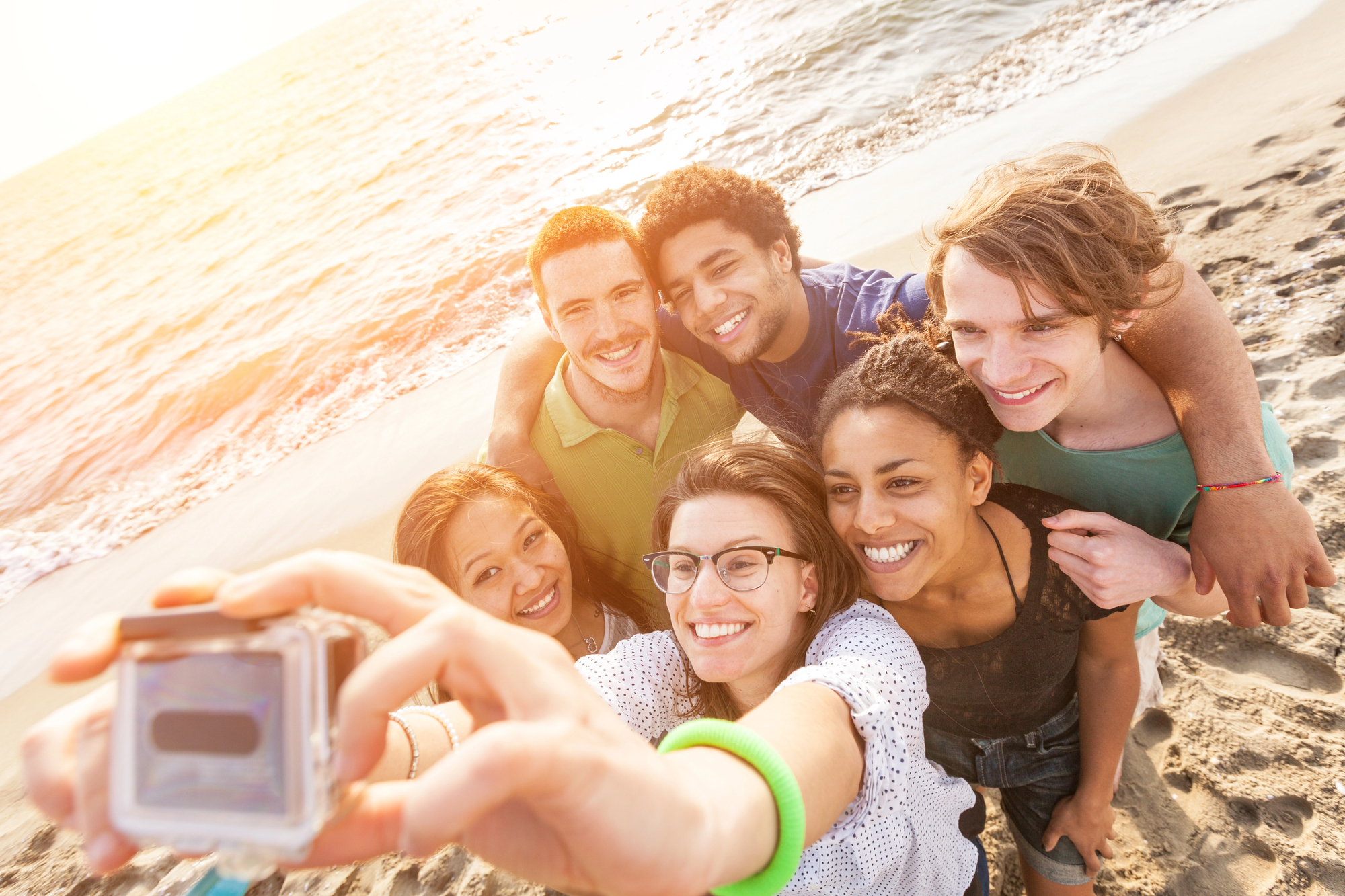group travel at the beach