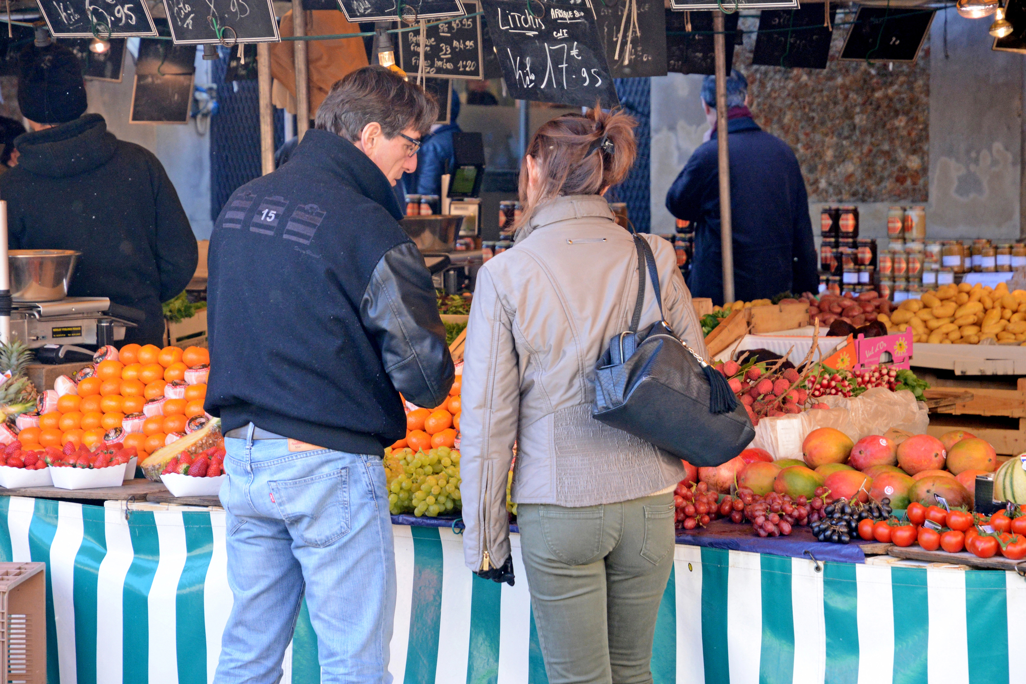 Couple at Market in France